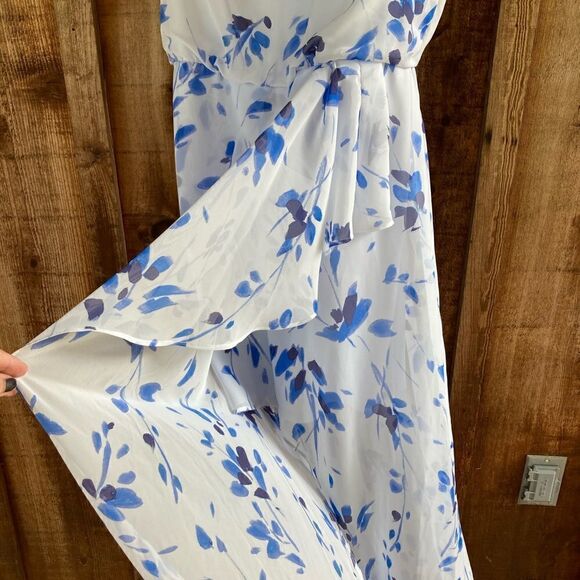 NINE WEST Floral Ruffle Faux Wrap Maxi Dress - Picture 5 of 12